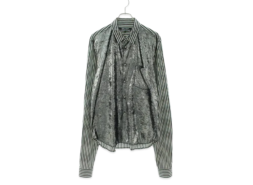 Chrome Hearts x COMME des GARCONS Front Switch Cross Patch Stripe L/S Shirt "White/Black"