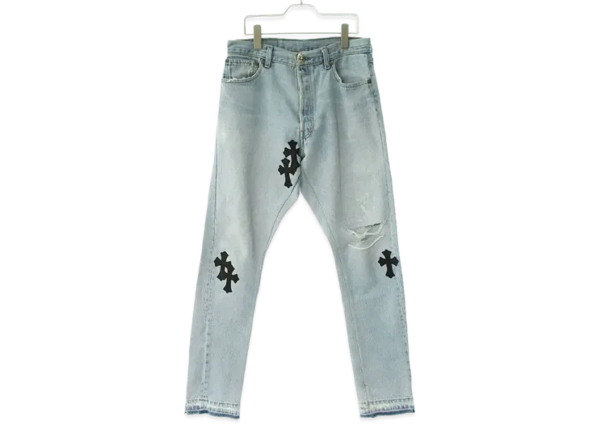 Chrome Hearts x GALLERY DEPT Reconstruction Denim Pants with Chrome Hearts x GALLERY DEPT Reconstruction Denim Pants with