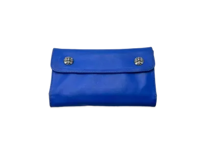 Chrome Hearts Wave Wallet Cross Button Soft Leather "Royal Blue"