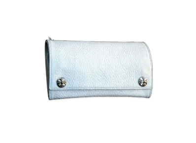 Chrome Hearts Long Wallet Cross Button Leather "White"