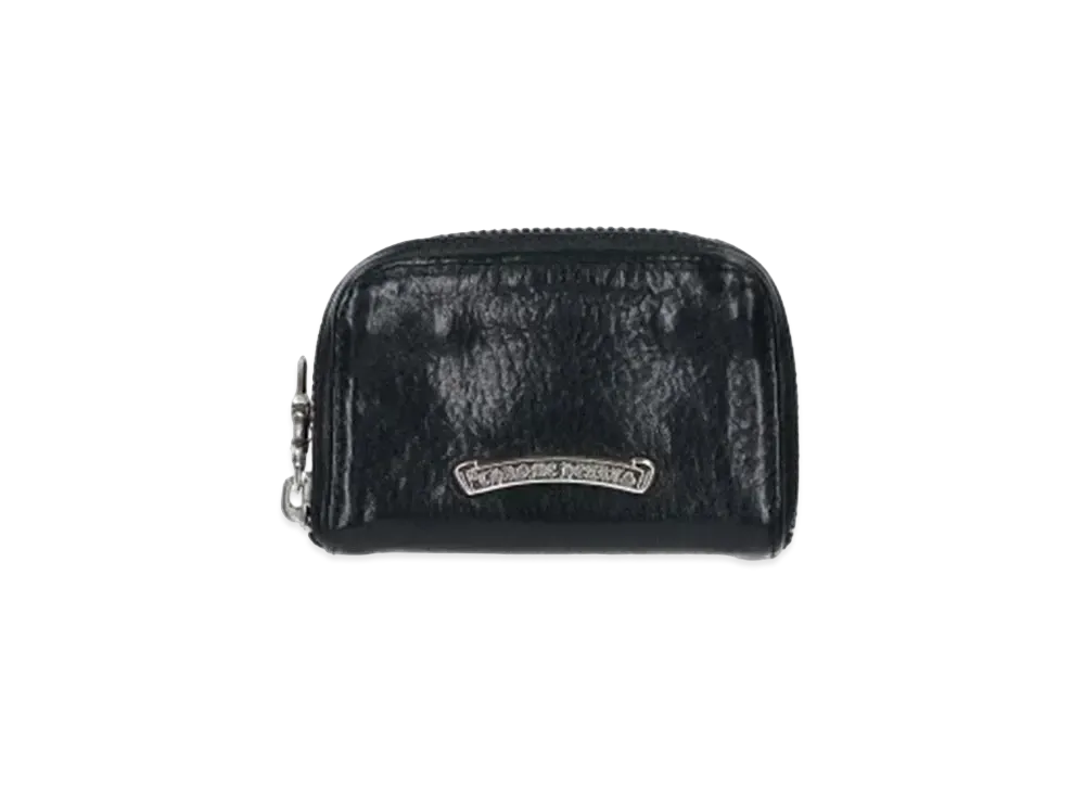 クロムハーツ コインケース ダガー ラウンドジップ レザー ウォレット "ブラック/シルバー"