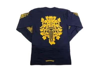 Chrome Hearts V89 Dagger L/S T-Shirt "Navy/Yellow"