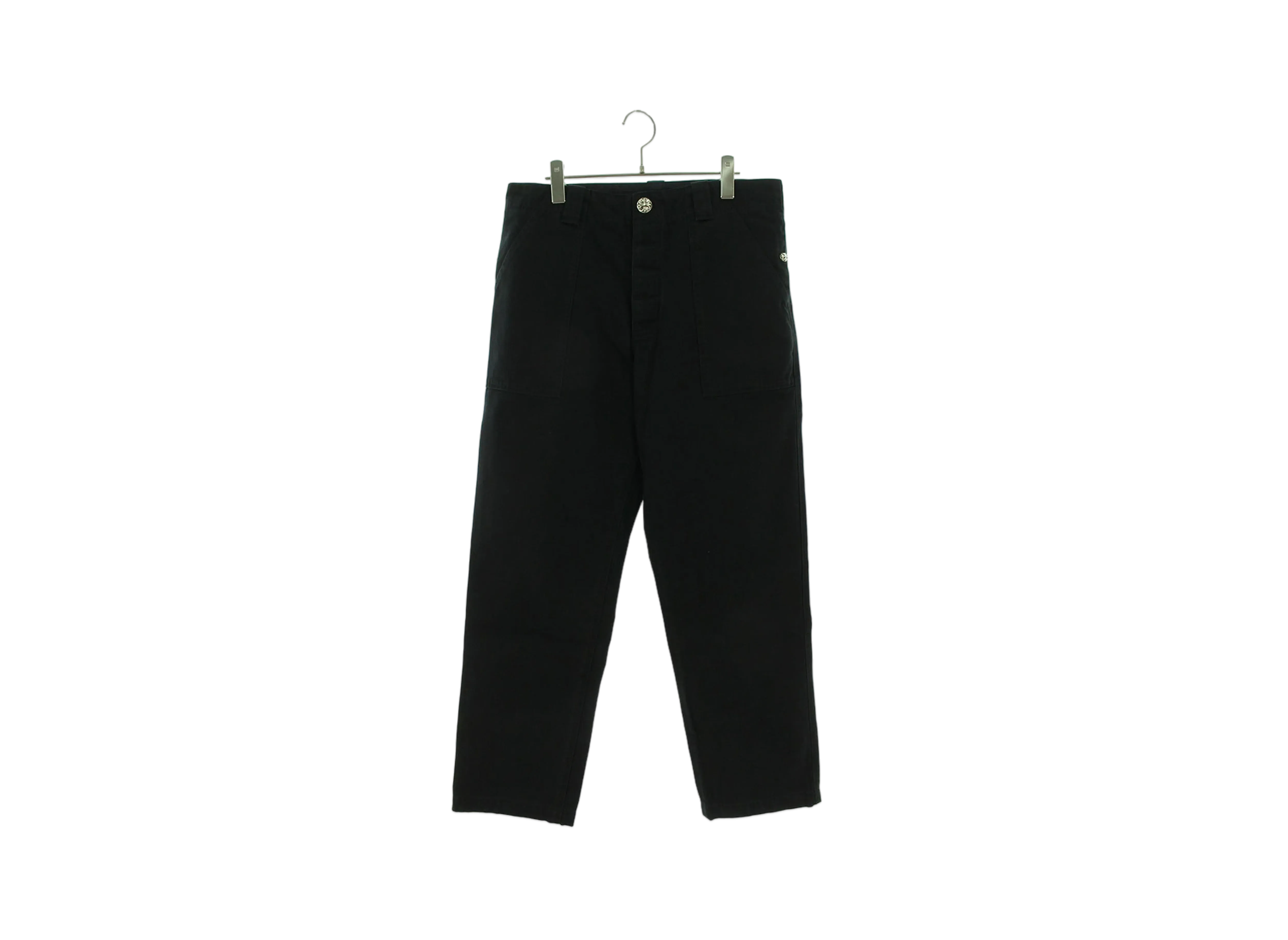 Chrome Hearts Cross Button Fatigue Long Pants "Black/Silver"