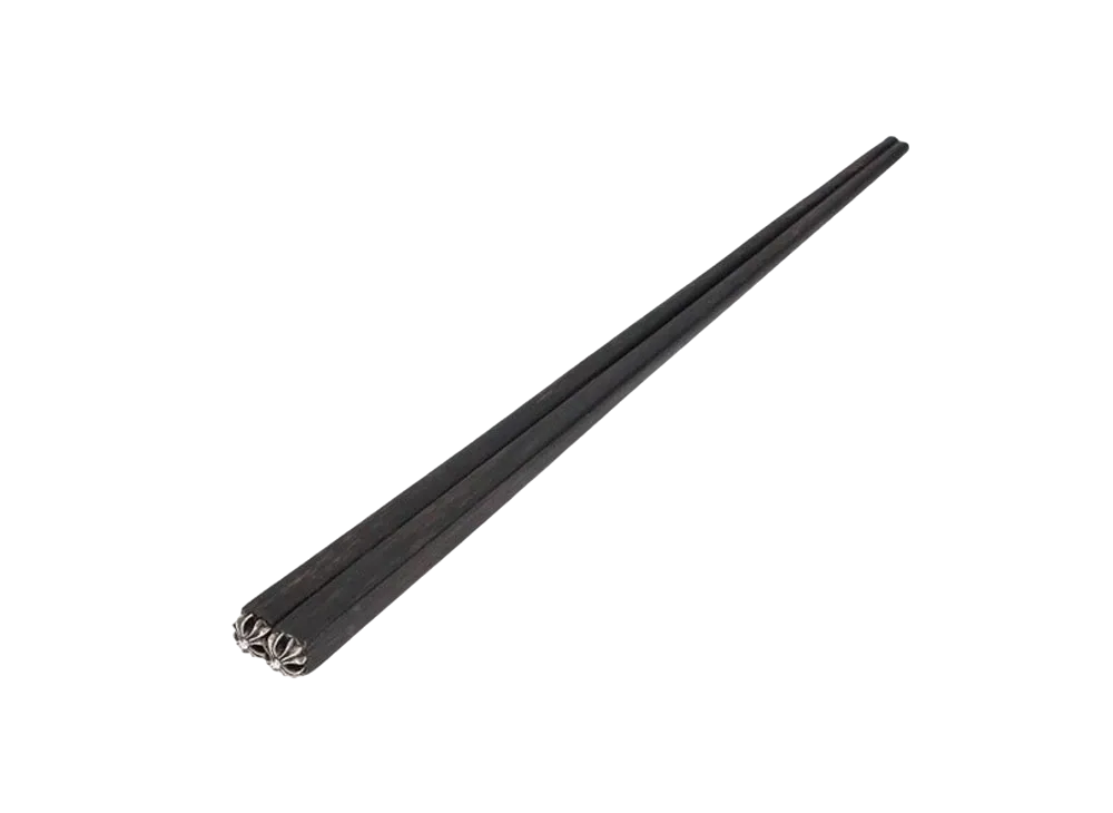 Chrome Hearts CH Plus Ebony Wood Chopsticks "Black/Silver"