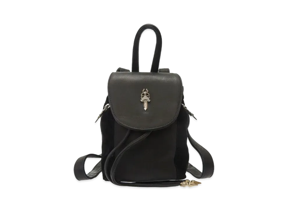 Chrome Hearts Iggy SML Suede Switch with Large Dagger Leather Backpack "Black"
