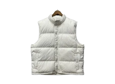 Chrome Hearts CH Plus Pattern Nylon Stiff Down Vest Dagger Zip Cross Ball Button "White"