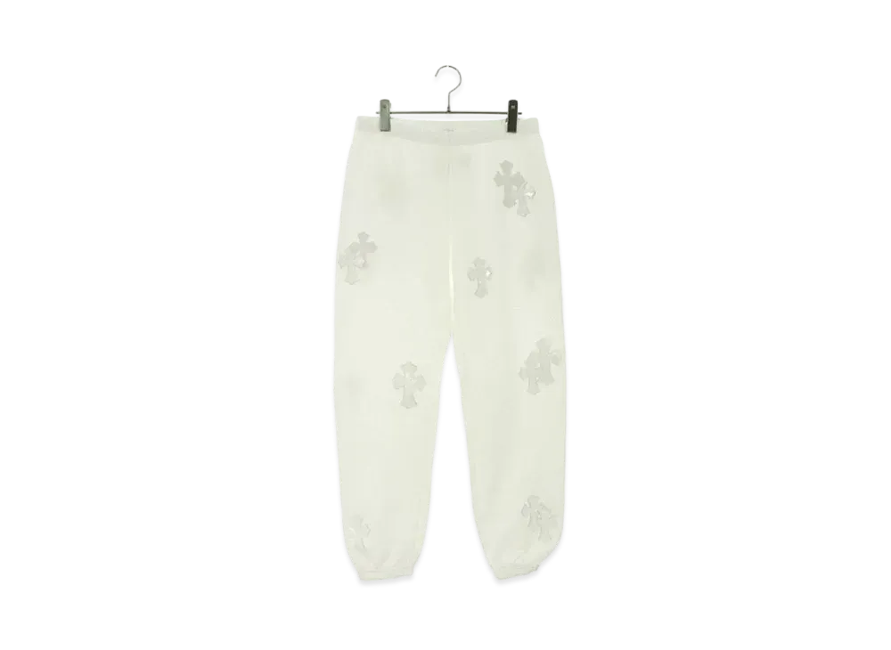 Chrome Hearts GYN W Paper Jam Cem Cross Patch Sweat Long Pants "White"
