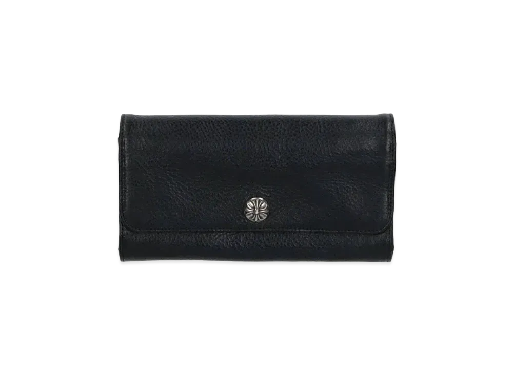 クロムハーツ ジュディ クロスボタン レザーウォレット "ブラック/シルバー"