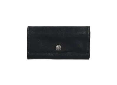 Chrome Hearts Judy Cross Button Leather Wallet "Black/Silver"