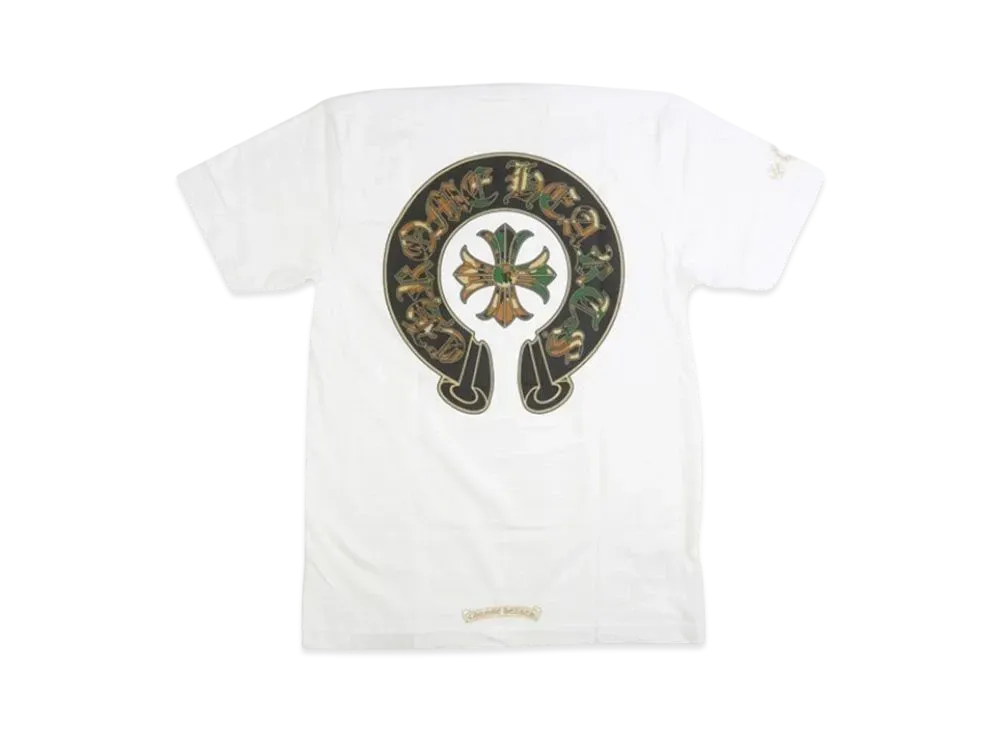 Chrome Hearts Horseshoe 3 CEM CRS Pocket T-Shirt Camouflage "White/Gold"