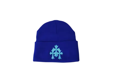 Chrome Hearts Cemetery Cross Patch Beanie "Blue"