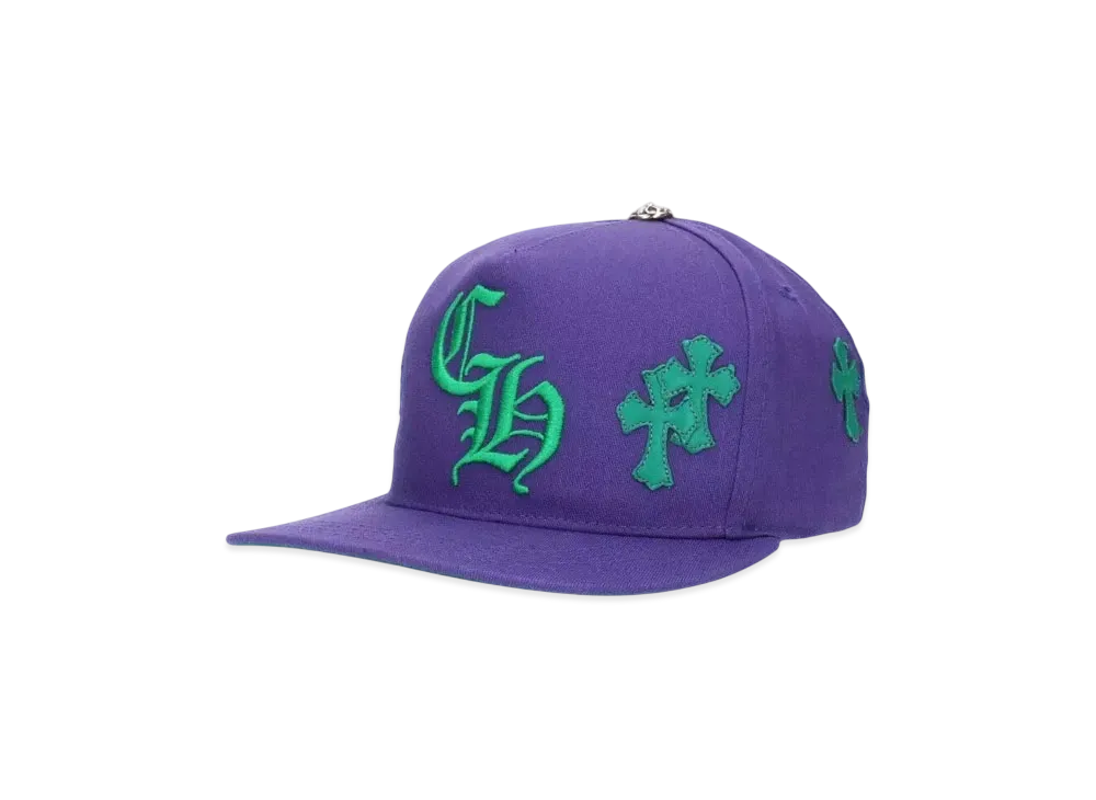 Chrome Hearts CH Hat Cross Patch Baseball Cap "Purple/Green"