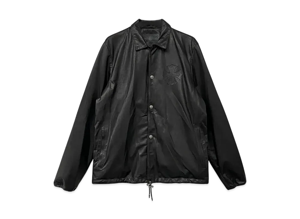 Chrome Hearts CH Plus Leather Patch Coach Jacket "Black"