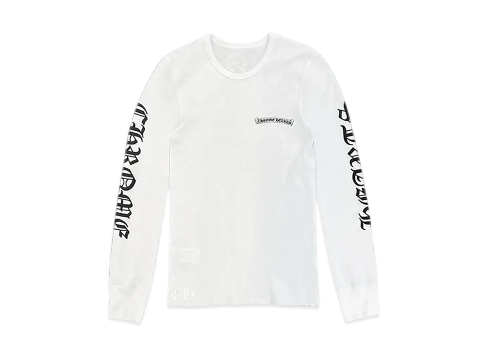 クロムハーツ スクロールロゴ サーマル L/S Tシャツ "ホワイト"