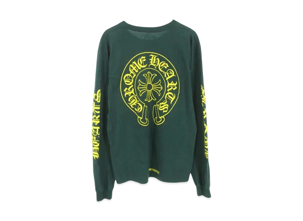 Chrome Hearts Back Horseshoe Logo Print L/S T-Shirt "Green/Yellow"