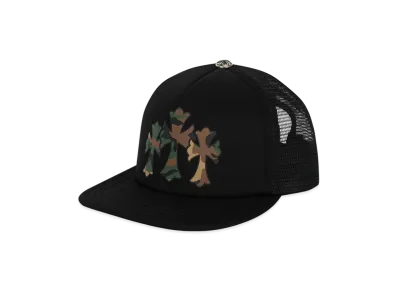 Chrome Hearts 3 Cemetery Cross King Taco Trucker Cap "Black/Camouflage"