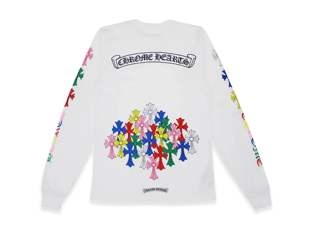 クロムハーツ セメタリークロス ロングスリーブ Tシャツ "ホワイト/マルチカラー"