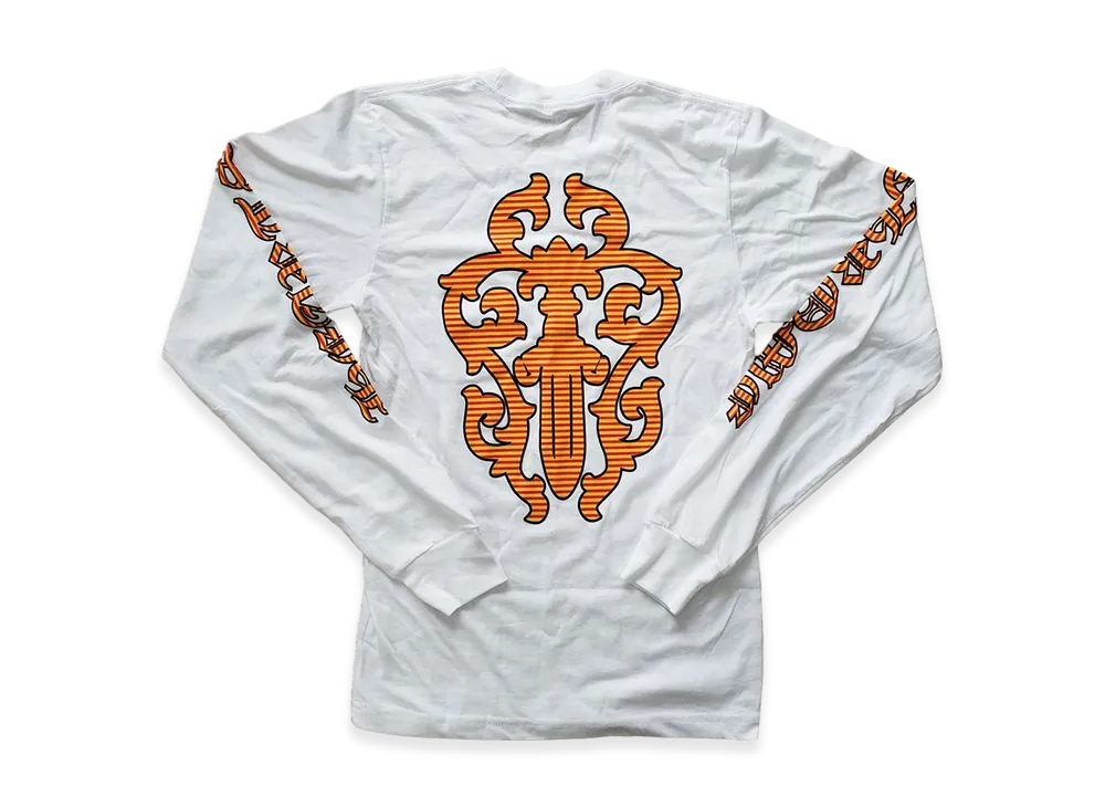 Chrome Hearts Dagger Back Print Pocket L/S T-Shirt "White/Orange"