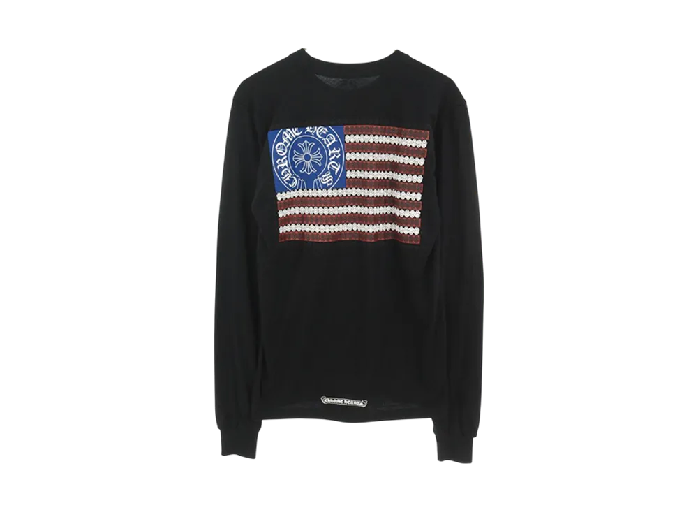 Chrome Hearts American Flag Back Print L/S T-Shirt "Black/Red/Blue"