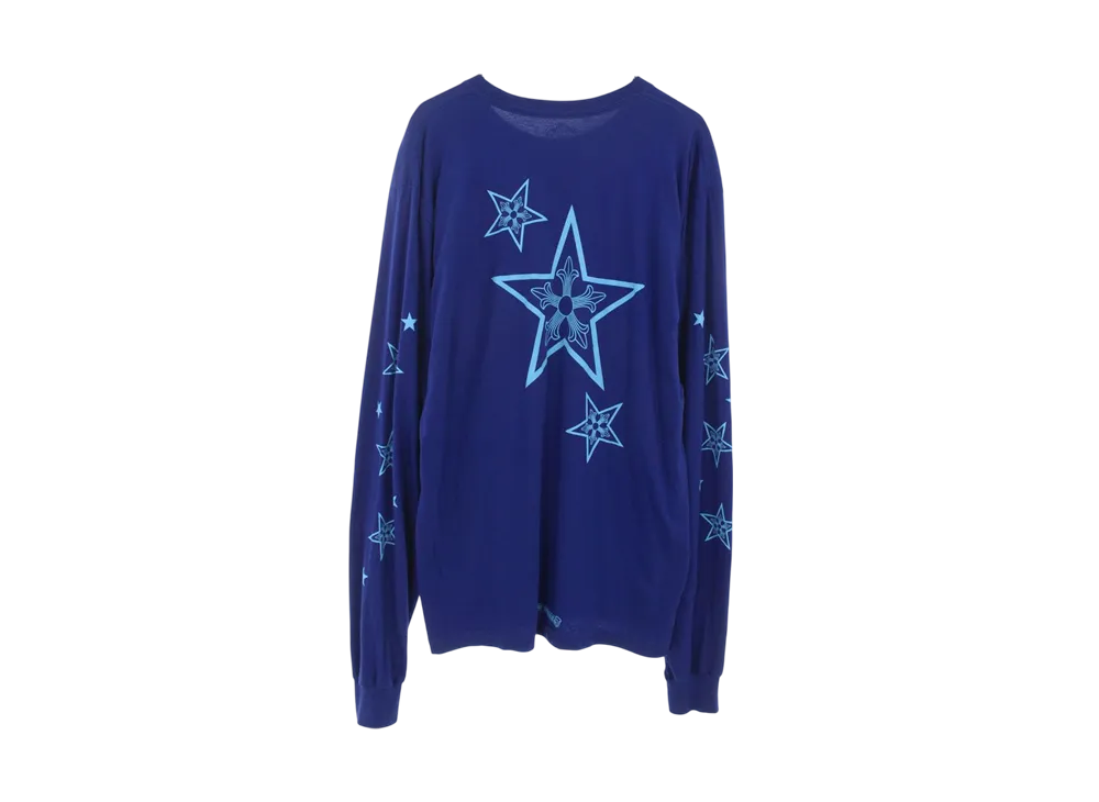 クロムハーツ バックスタープリント ロングスリーブ Tシャツ "ブルー"