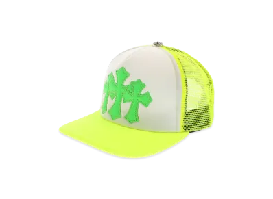 Chrome Hearts 3 Cross Patches Trucker Cap "Yellow/Green"