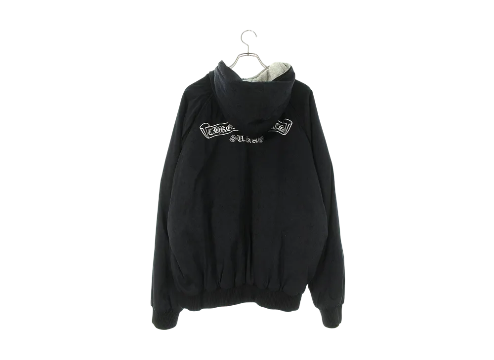 Chrome Hearts Reversible Zip-up Hoodie Blouson with All-Over CH Plus Print "Black/Grey"