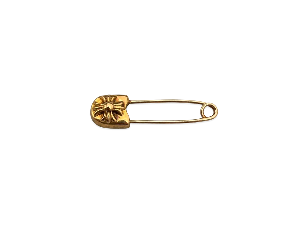 Chrome Hearts 22K Small Safety Pin with CH Plus "Yellow Gold"