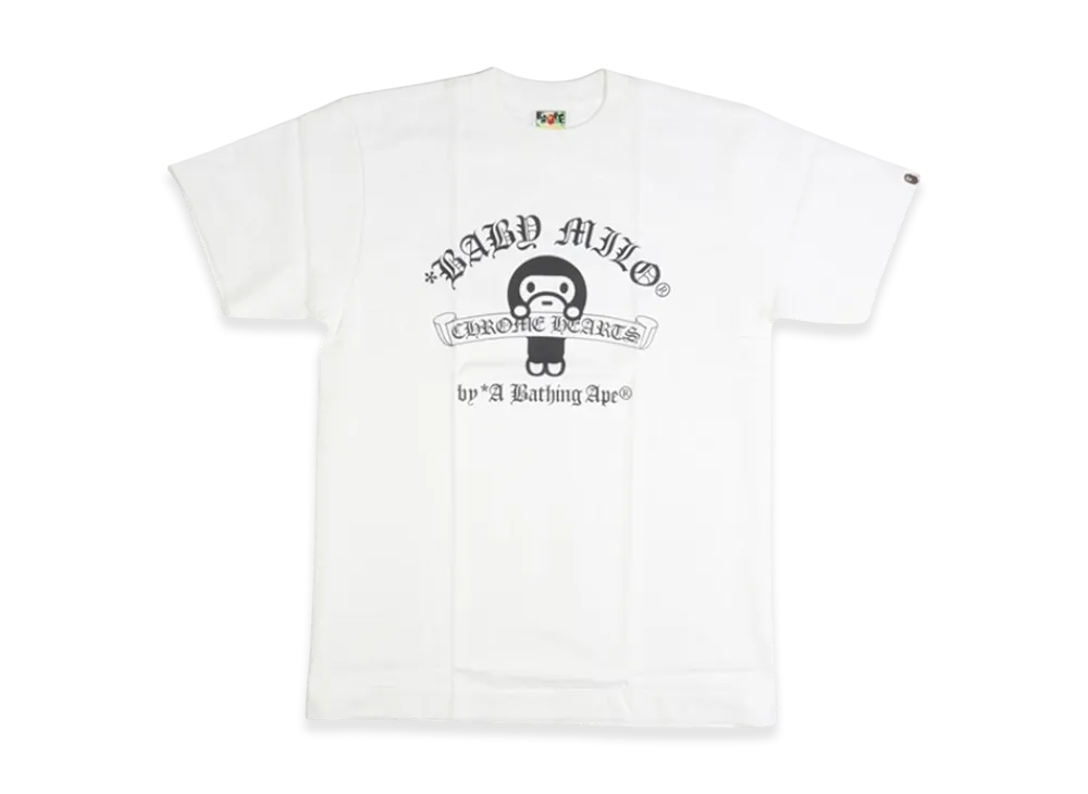 Chrome Hearts x A BATHING APE Baby Milo Scroll Logo T-Shirt "White"