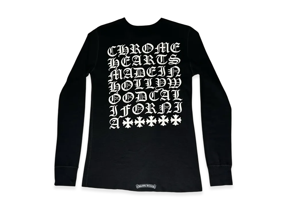 クロムハーツ メイド イン ハリウッド サーマル ロングスリーブ Tシャツ "ブラック"