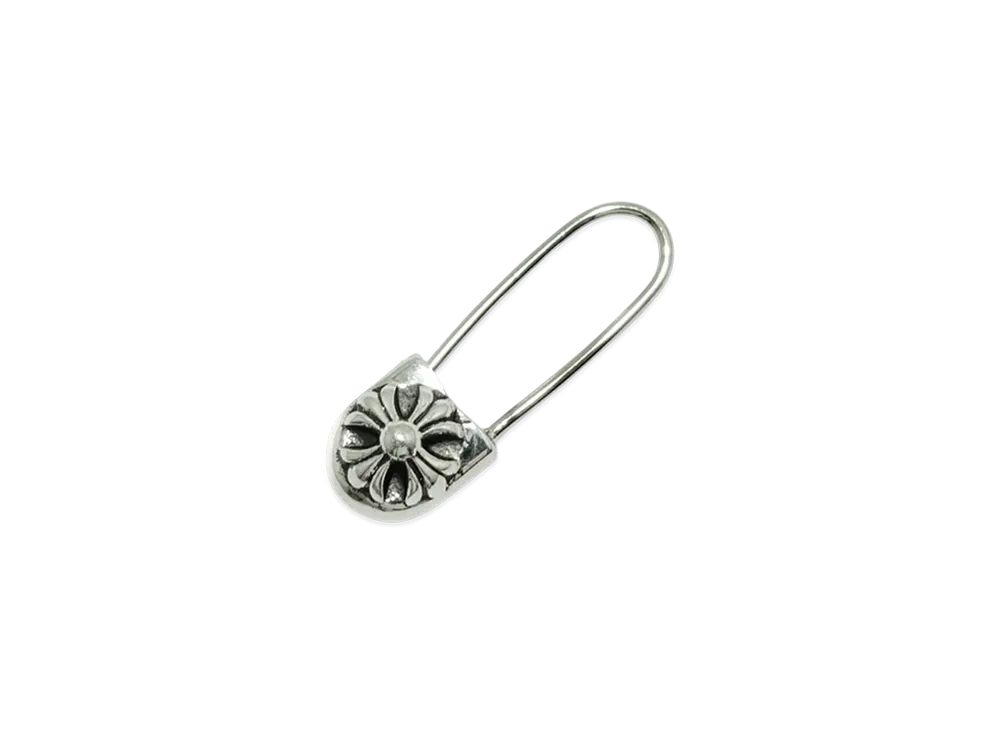 Chrome Hearts CH Plus Safety Pin Earring "Silver"