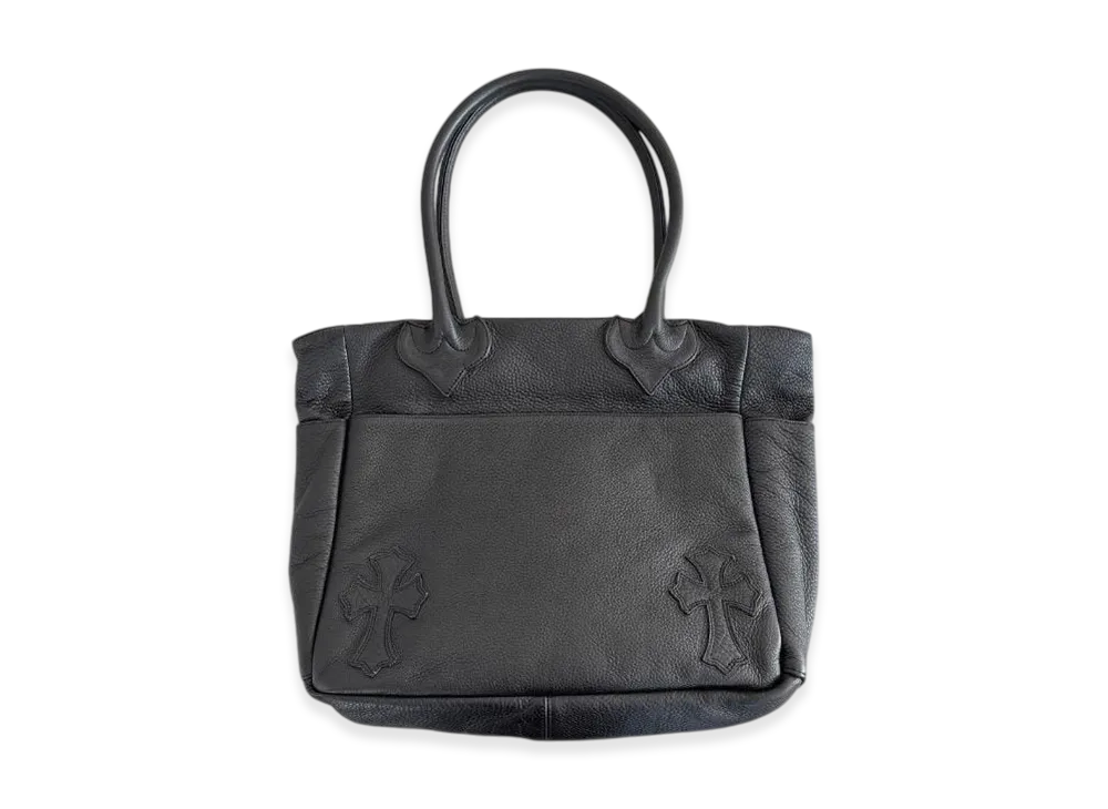 Chrome Hearts Cemetery Cross Patch Dagger Zip Tote Bag "Black"