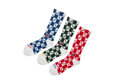 Chrome Hearts Matty Boy 99 Eyes Chomper Socks 3PK "Blue/Green/Red"