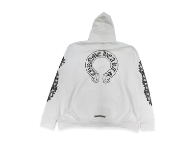 Chrome Hearts Horseshoe Floral Cross Zip-Up Hoodie "White"