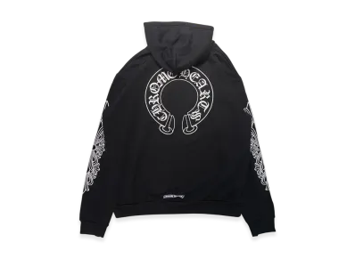 Chrome Hearts Horseshoe Floral Cross Zip-Up Hoodie "Black"