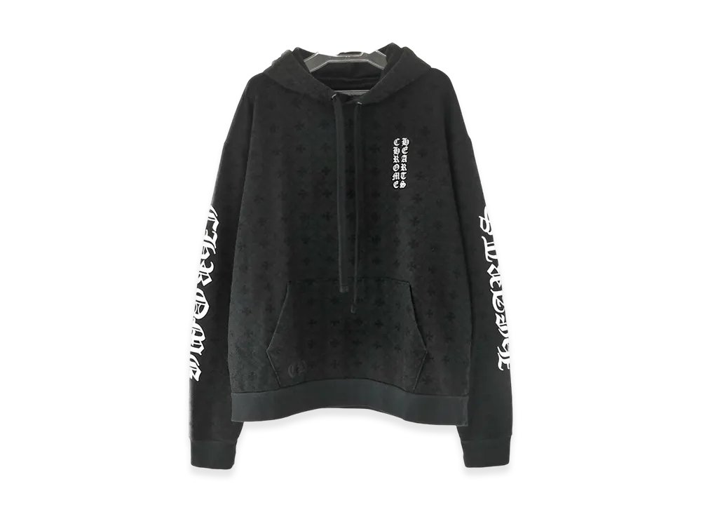 クロムハーツ CHプラス 総柄 ホースシュー フーディー "ブラック"