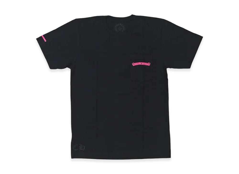 Chrome Hearts Made in Hollywood Vertical Logo Tee "Black/Pink"