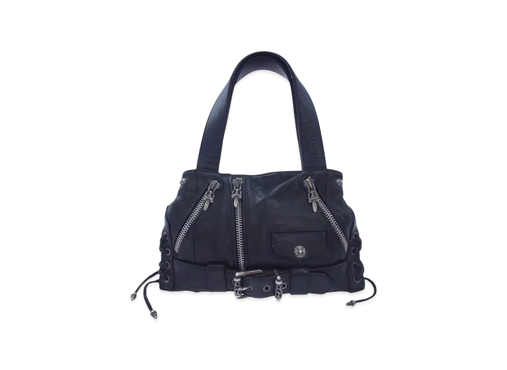Chrome Hearts Small JJ Dean Leather Riders Handbag "Black"