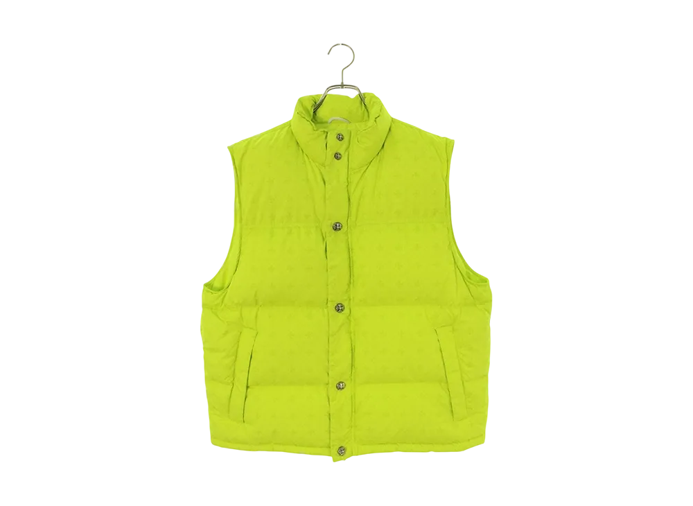 Chrome Hearts Stiff CH Plus All Over Pattern Crossball Button Nylon Down Vest "Light Green"