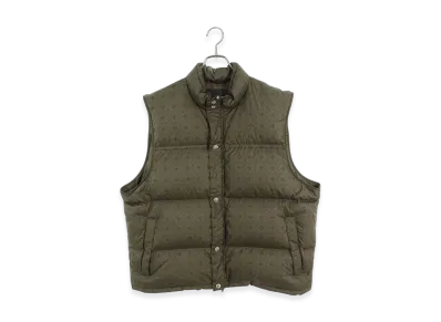 Chrome Hearts Stiff CH Plus All Over Pattern Crossball Button Nylon Down Vest "Khaki"