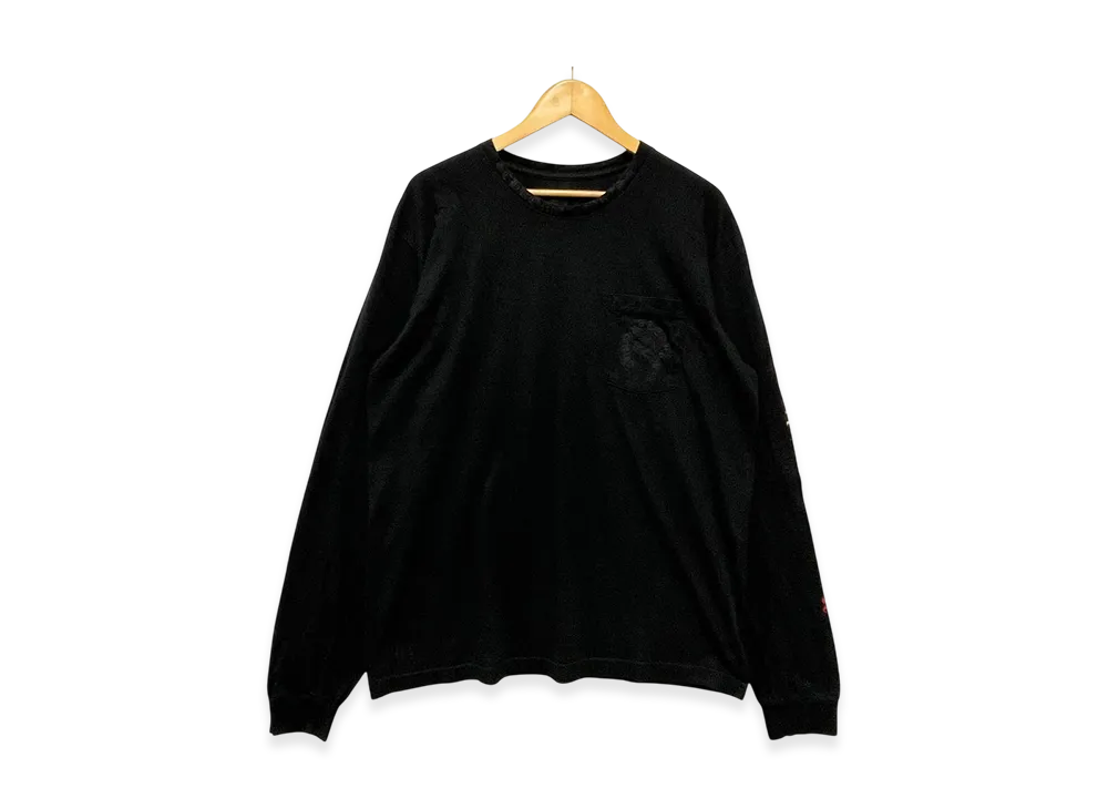 Chrome Hearts Neck Logo Sleeve Gradient Logo Horseshoe Print L/S Tee "Black"