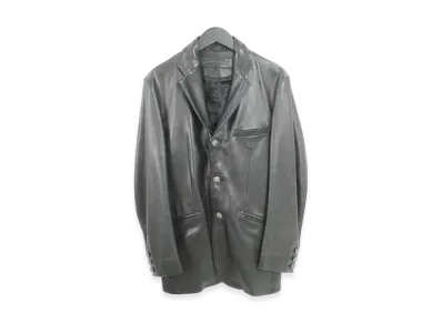 Chrome Hearts Crossball Button Leather Tailored Jacket "Black"