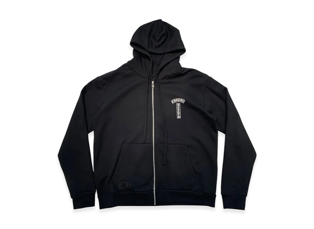 Chrome Hearts USA Shoulder Logo Zip Hoodie "Black"