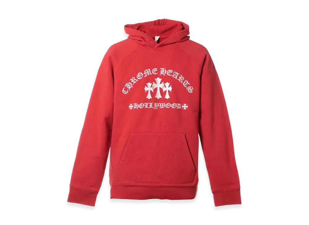 Chrome Hearts Cemetary Cross Pullover Hoodie "Red"