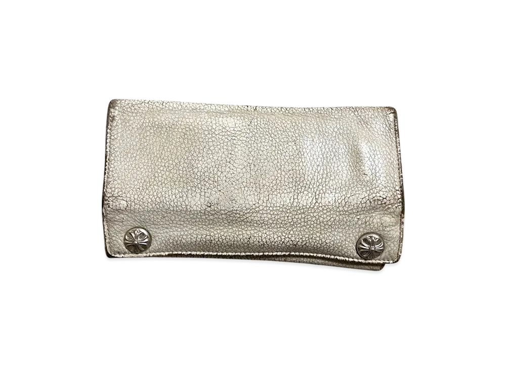 Chrome Hearts Cross Button Greasy Wallet "White"