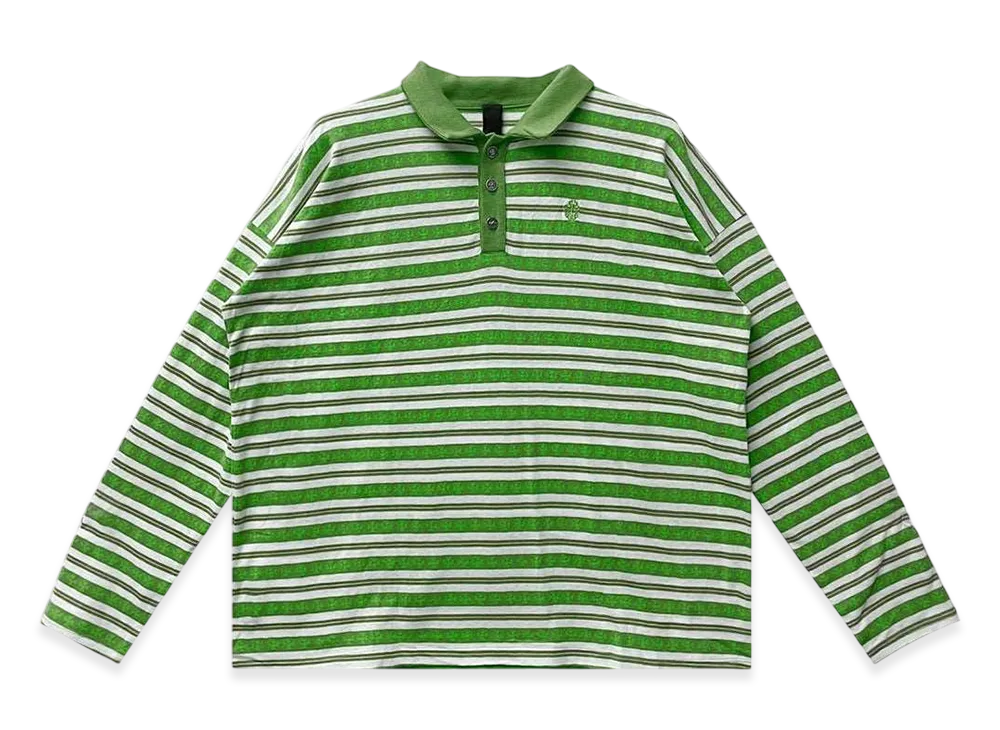 Chrome Hearts Matty Boy Y Not Stripe Polo "Green"