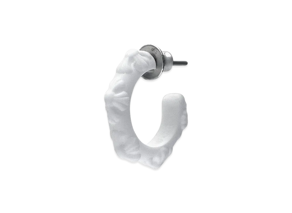 Chrome Hearts CH Cross Silicon Hoop Earrings "White"