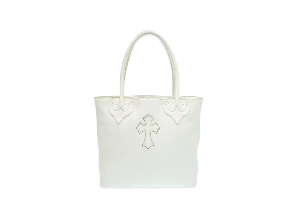 Chrome Hearts Cross Patch Leather FS Tote Bag "White"
