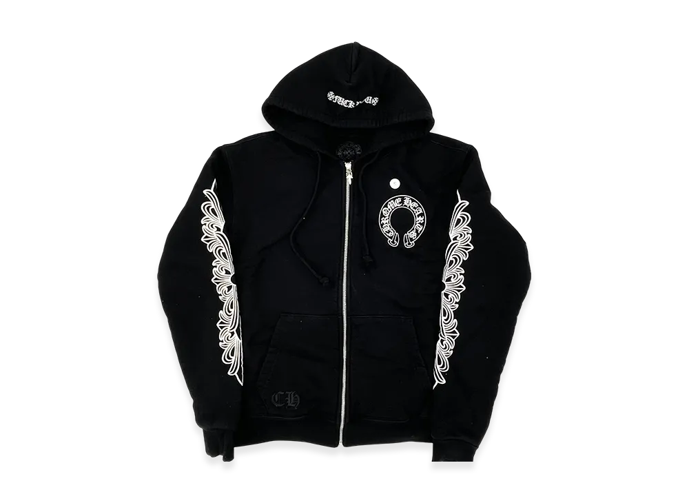 Chrome Hearts Horse Shoe Fuck You Floral Zip Up Hoodie "Black"