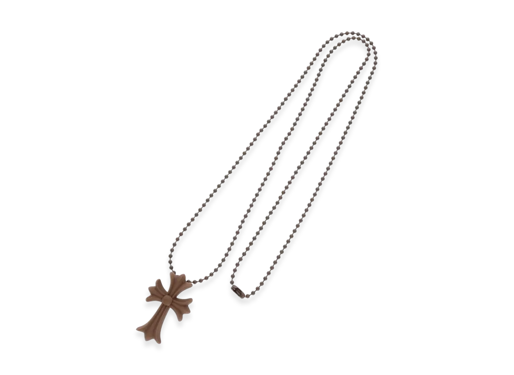 Chrome Hearts Rubber Small CH Cross Silicon Necklace "Brown"