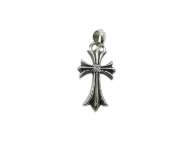 Chrome Hearts CH Cross Small 1P Aftermarket Diamond Small CH Cross Charm with Bail "Silver"